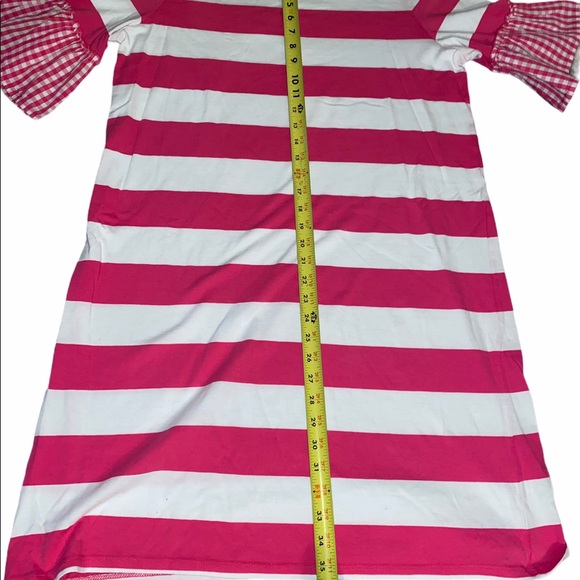 Crown & Ivy Large Pink/White Striped Cotton Dress - Picture 9 of 10